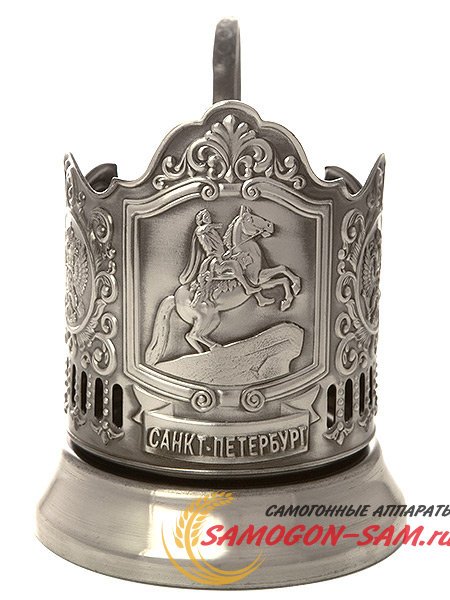 Никелированный подстаканник "Медный всадник" Кольчугино фото 1 — Samogon-sam.ru