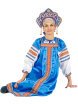 Русский народный костюм "Василиса" для женщины атласный комплект васильковый сарафан и блузка, XS-L фото 1 — Samogon-sam.ru