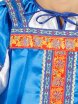Русский народный костюм "Василиса" для женщины атласный комплект васильковый сарафан и блузка, XS-L фото 2 — Samogon-sam.ru