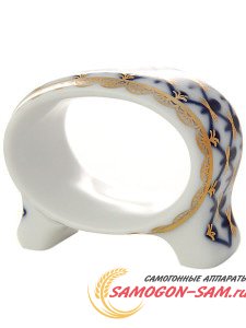 Кольцо для салфеток фарфоровое форма Молодежная рисунок Кобальтовая сетка Императорский фарфоровый завод фото 1 — Samogon-sam.ru