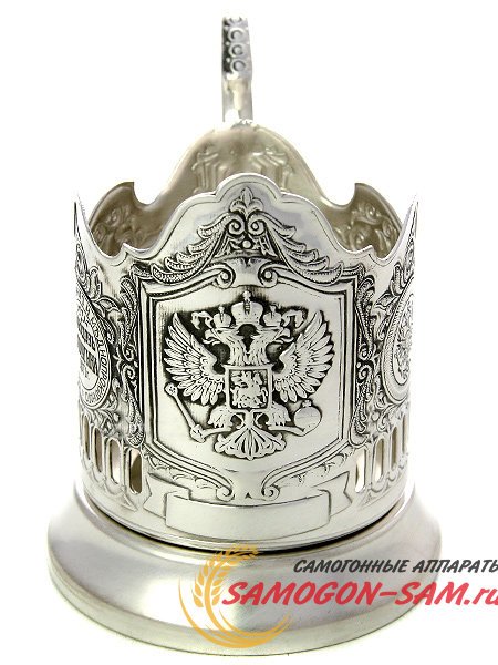 Подстаканник посеребренный "Герб" Кольчугино фото 1 — Samogon-sam.ru