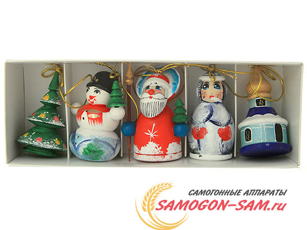 Набор "Новогодний" 5 игрушек фото 1 — Samogon-sam.ru
